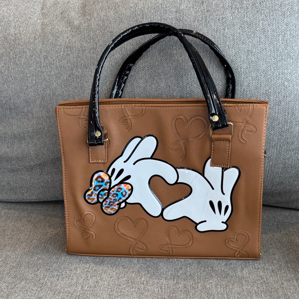 Mickey & Minnie Mouse heart hands shoulder crossbody bag purse - Picture 2 of 8